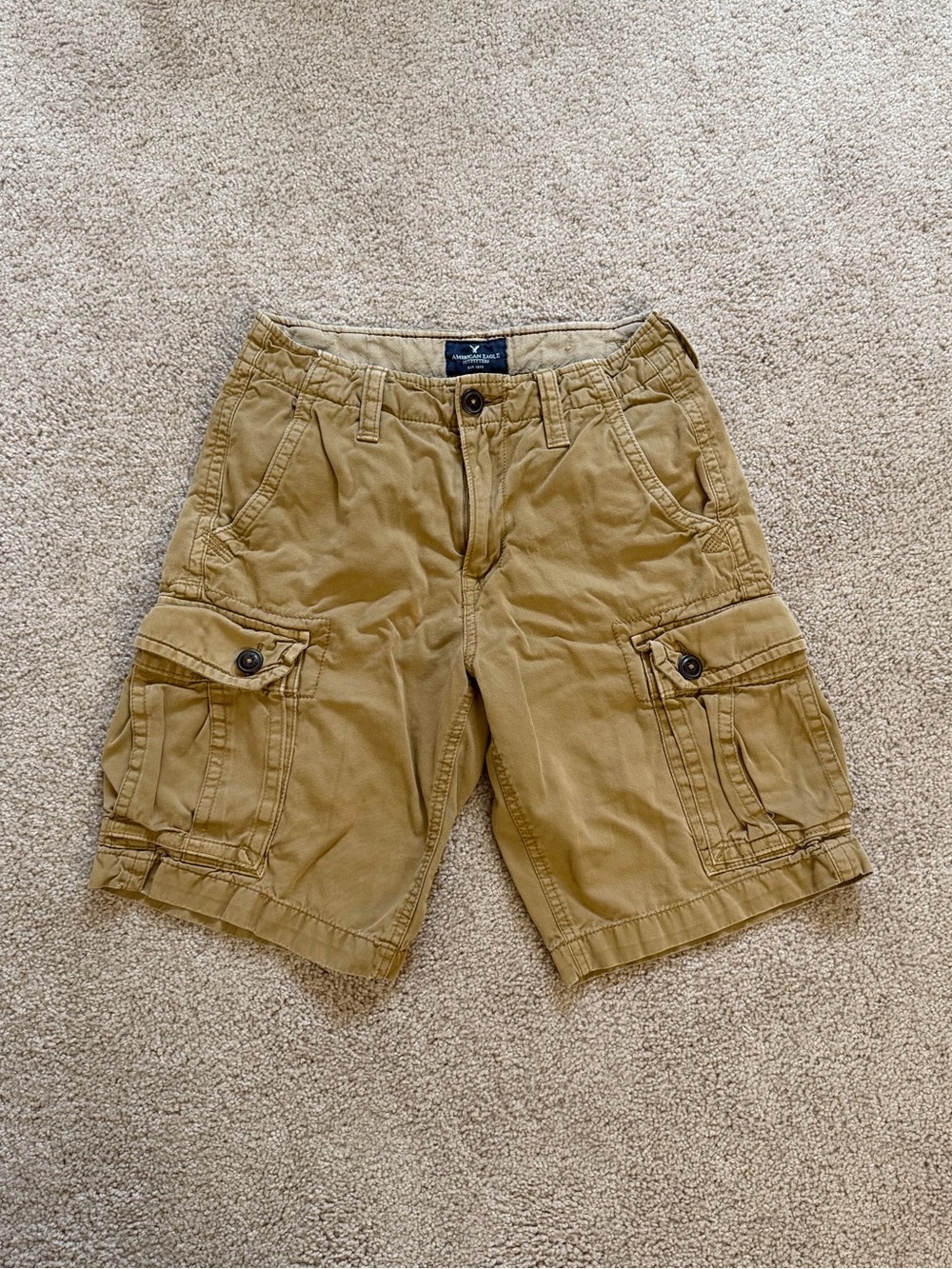 American Eagle Men's Khaki Cargo Shorts Classic Size 28